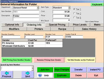LIQUOR STORE ORDERING INFORMATION FROM LIQUOR STORE VENDORS POINT OF SALE INFORMATION